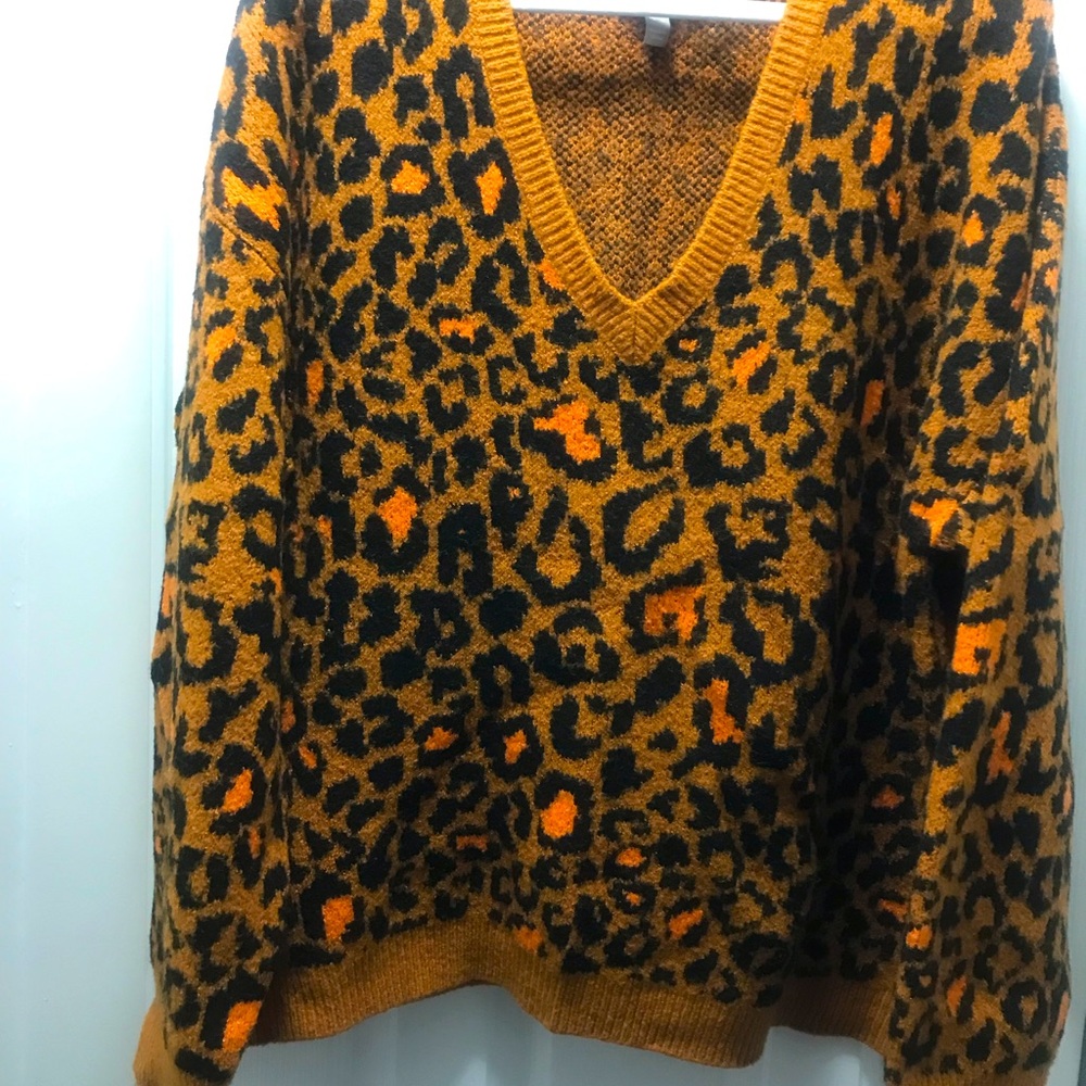Deep v neck sweater